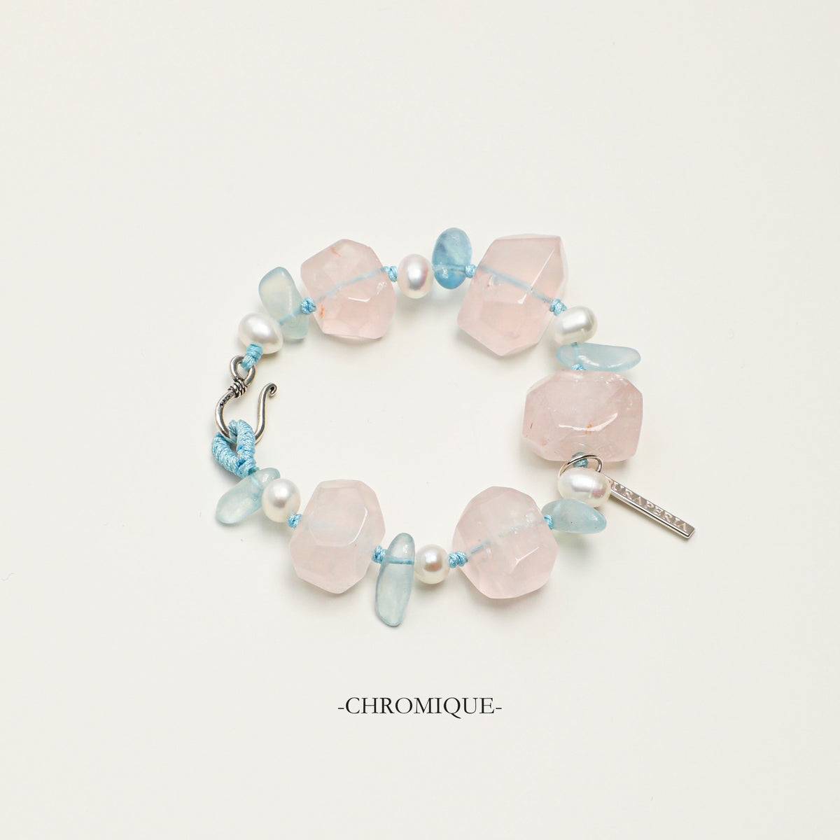 Rose Quartz & Aquamarine Bracelet | Mixed Gemstones
