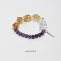 Brazilian Citrine & Amethyst Bracelet with Clear Quartz Accent