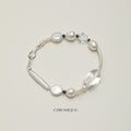 Freshwater Pearl & Clear Quartz Bracelet with Black Tourmaline