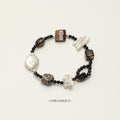 Smoky Quartz & Tiger's Eye Bracelet with Black Tourmaline | Natural Gemstones