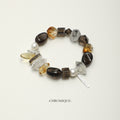 Smoky Quartz & Black Herkimer Quartz Bracelet | Mixed Crystals
