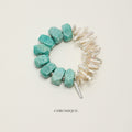 Amazonite & Baroque Pearl Bracelet | Silver Accents