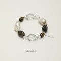 Baroque Pearl, Clear Quartz & Tiger's Eye Bracelet | Natural Gemstones