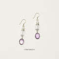 Natural Amethyst Drop Earrings | 925 Sterling Silver