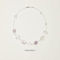 Amethyst, Clear Quartz & Blue Moonstone Necklace | 925 Sterling Silver