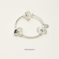 Black Herkimer Quartz & Pearl Bracelet | Silver Accents