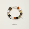 Smoky Quartz, Blue Moonstone & Citrine Bracelet | Mixed Gemstones