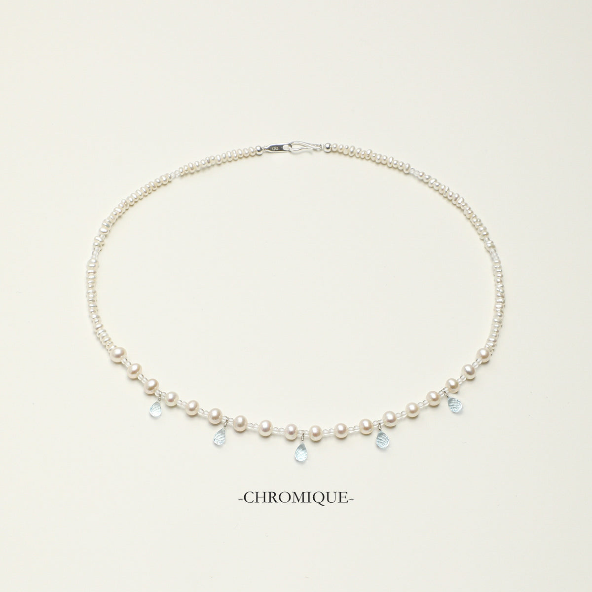 Pearl & Blue Topaz Necklace | 925 Sterling Silver