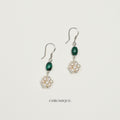 Malachite Beaded Drop Earrings | 925 Sterling Silver