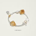 Brazilian Citrine & Freshwater Pearl Bracelet | 925 Sterling Silver