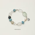 Blue Moonstone & Clear Quartz Bracelet | Mixed Gemstones