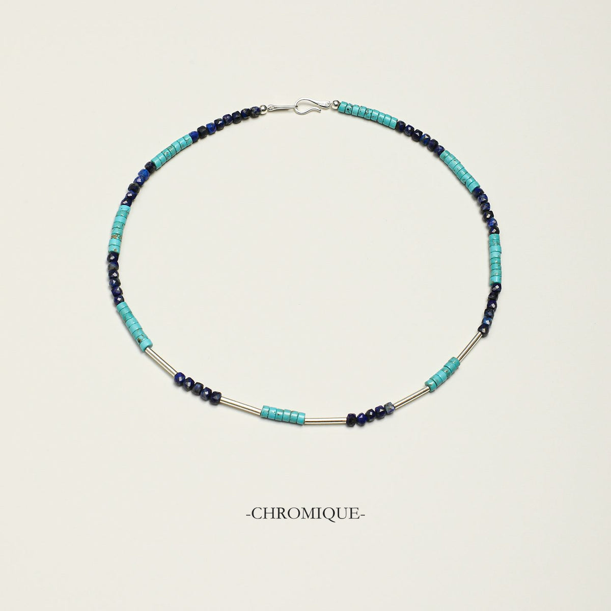 Lapis Lazuli & Green Agate Necklace | 925 Sterling Silver