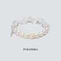 White Crystal & Freshwater Pearl Bracelet