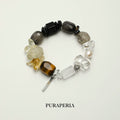 White Crystal & Black Tourmaline Baroque Pearl Bracelet